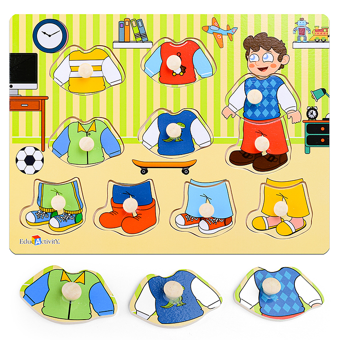 Пазл-вкладыш D1401 "Одень мальчика"