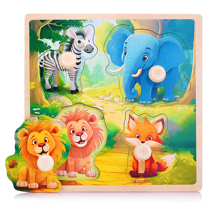 Пазл-вкладыш D2010 "Животные в лесу"