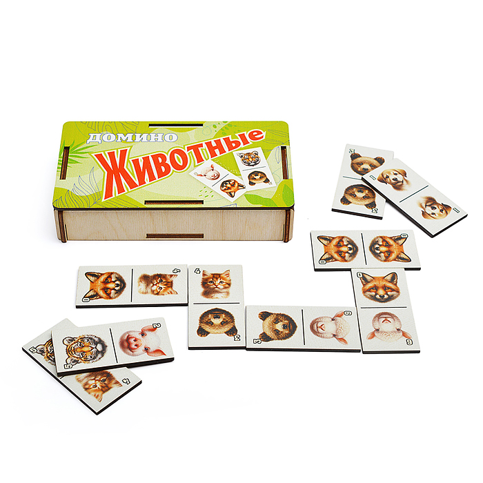 Домино "Животные" ХДФ в термоусадке