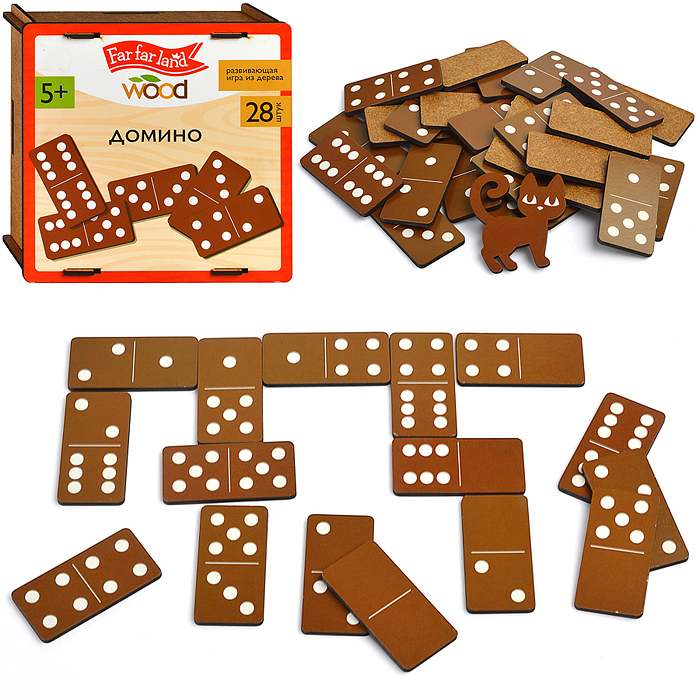 Домино деревянное "Far far land wood" 28 фишек